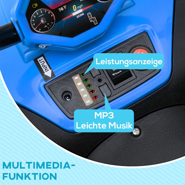 Elektrisk quad til børn 12V børnequad med 4-hjulsophæng, MP3 musikafspiller, børnebil med forlygte, frem- og bakgear, til 3-5 år børn, 5 km/t, metal,