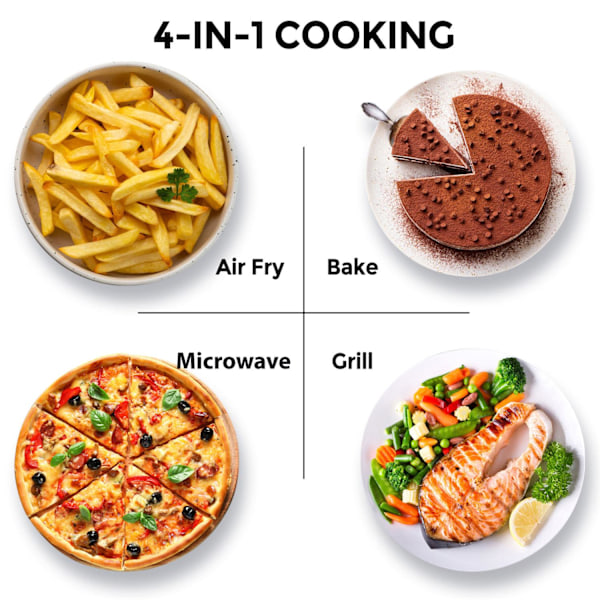 Mikroaaltouuni 26L, 3 in 1 Grill/Airfryer 900/1000/2100W