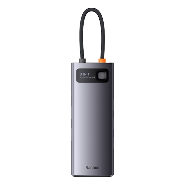 StarJoy HUB 8in1 USB-C 3xUSB HDMI RJ45 SD ja TF-kortinlukija PD harmaa
