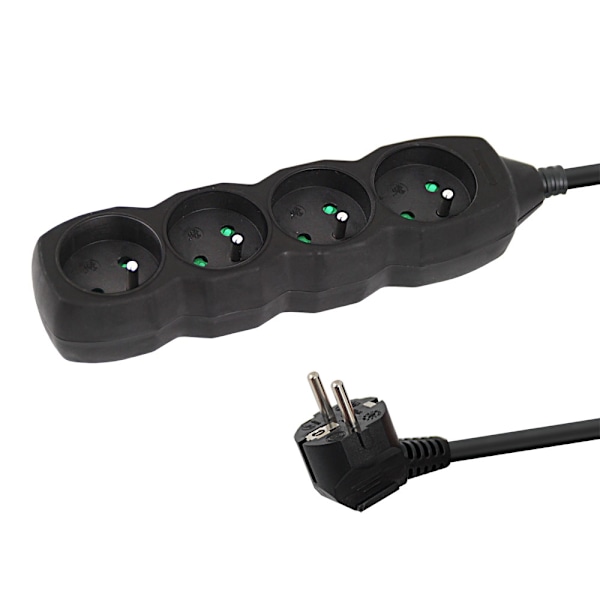 Esperanza Power Strip 4 fatninger 1,5M Sort