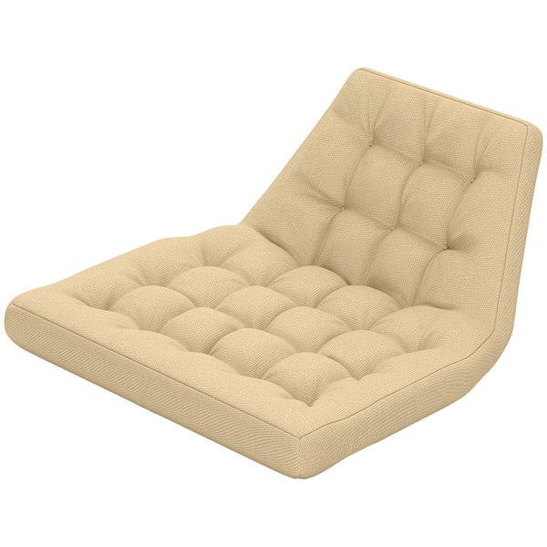 Siddehynde, 120x100 cm stolehynde med ryglæn, 8 cm tykt hyndebetræk, vandafvisende sædehynde til gyngestole og hængekurve, beige