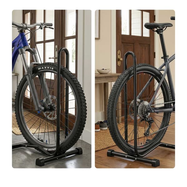 Svart golvcykelställ, passar 26–29" hjul
