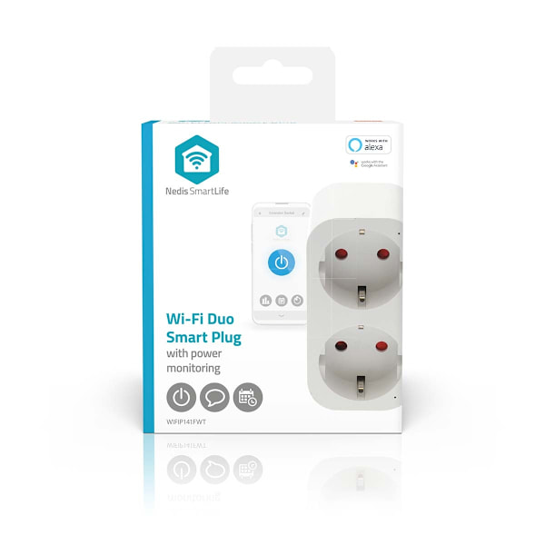 SmartLife Smart Plug | Wi-Fi | IP21 | Effektmåler | 3680 W | Type F (CEE 7/7) | 0 - 55 °C | Android™ / IOS | Hvid | 1 stk.