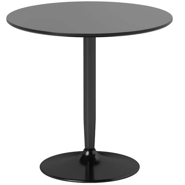Spisebord til 2, Rundt 80 cm, MDF & Stål, Sort