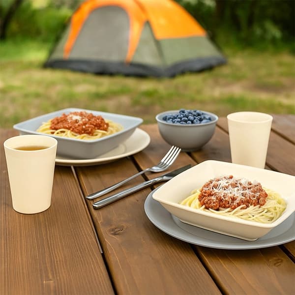 Plastmuggset, krämfärgad, 300 ml, 6 delar