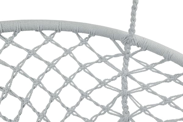 Hängstol, grå – metallram, repvävd, 150 kg kapacitet