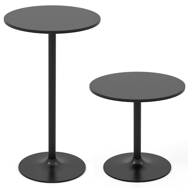 Justerbart bistrobordsæt – 2 højder, 60 cm diameter, sort