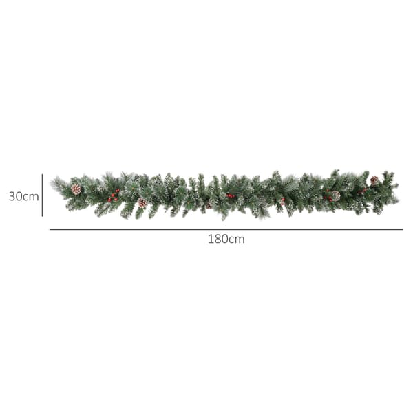 1,8 m kunstig julegirlande med LED-lys