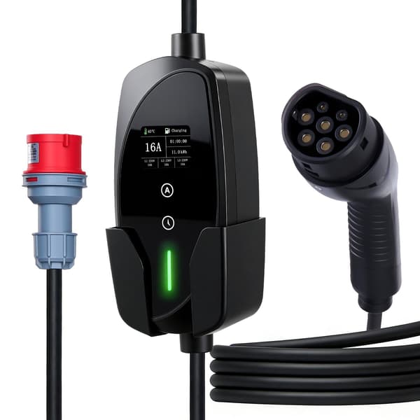 Bärbar elbilsladdare typ 2 11 kW 16A, 8 m kabel