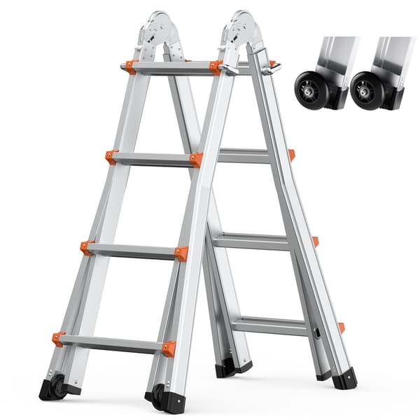 Teleskopisk A-ramsstege, 4,5 m aluminium, 145 kg