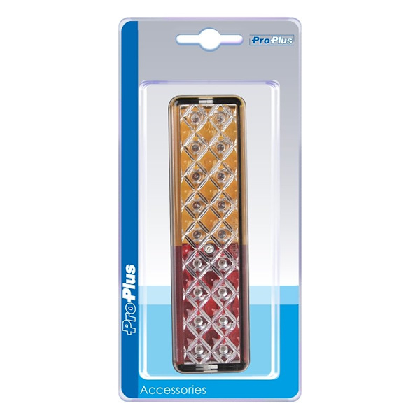 Takavalo 12/24V 3 toimintoa 135x38mm LED pidikkeellä musta läpipainopakkauksessa