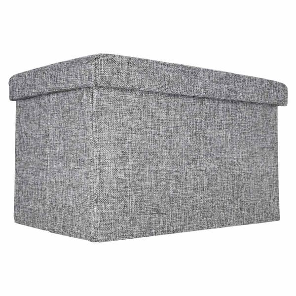 Grå foldbar opbevaringsfodbold med sæde, 50x31x31 cm