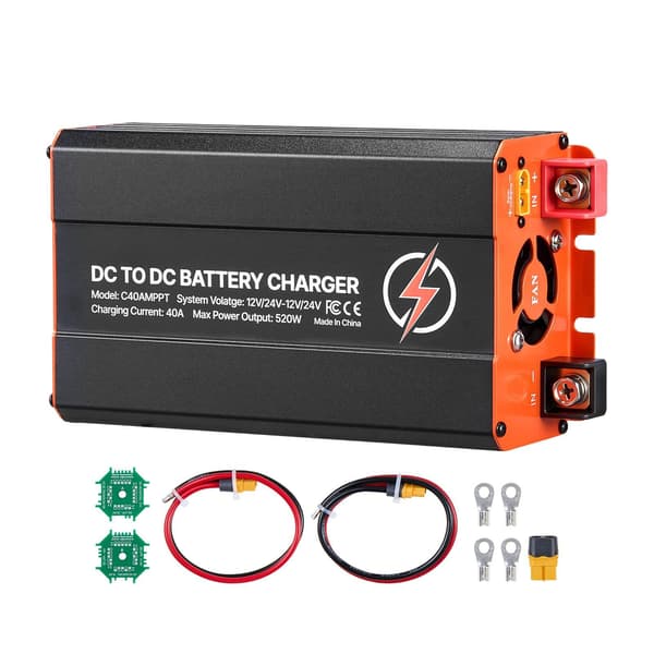 DC til DC-oplader med MPPT, 40A 520W, dobbelt indgang