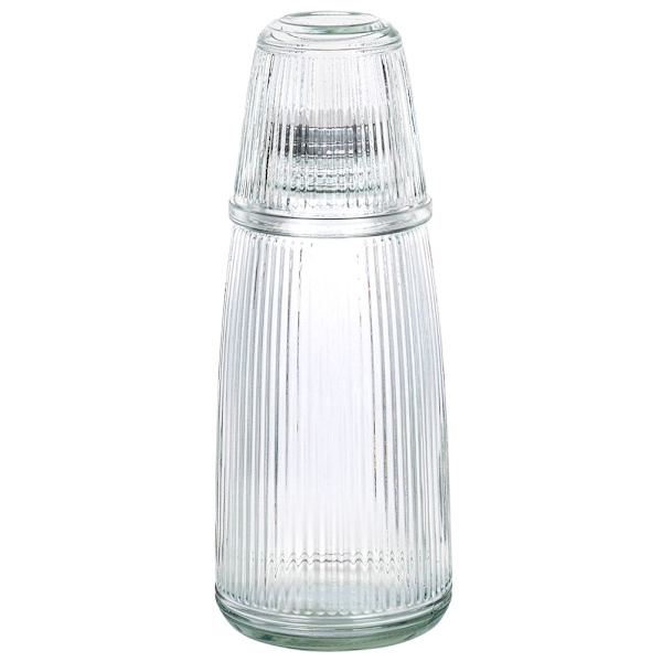 Set för servering: Glas och förslutningsbar karaff, tjockt glas
