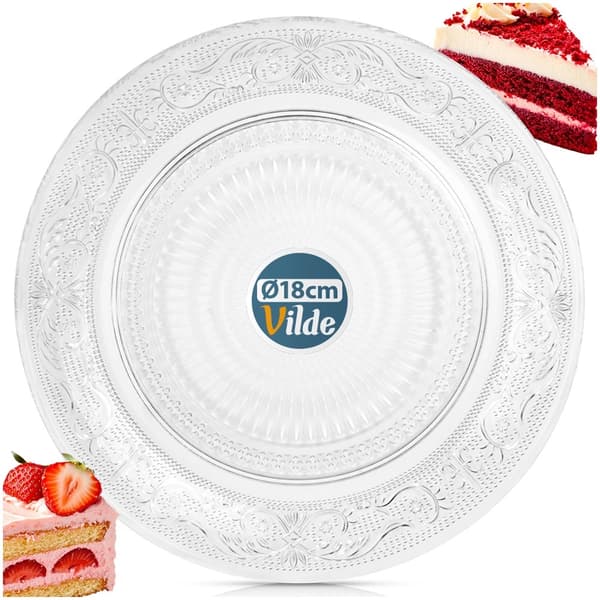 Glasdesserttallrik, 18 cm diameter, diskmaskinssäker