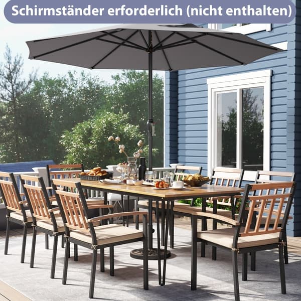 Terassivarjo 250 cm kammella, 8 uria, harmaa