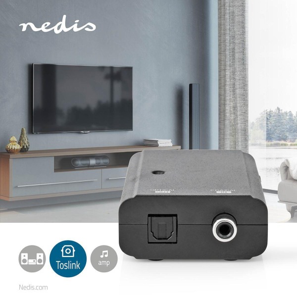 Digital Audio Converter | 1-vejs | Tilslutninger indgang: 1x S/PDIF | Tilslutninger udgang: TosLink Hun | Manual | Sort