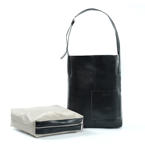 Sort shoppertaske til kvinder FL29 ELVORIA BLACK