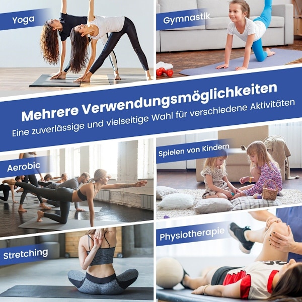 300 x 117 x 5 cm blød gulvmåtte gymnastikmåtte sammenfoldelig gymnastikmåtte lavet af blå kunstlæder