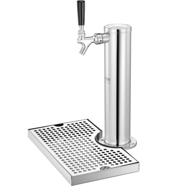 Enkeltapps rostfritt stål Kegerator-tornkit – regulator, S-koppling