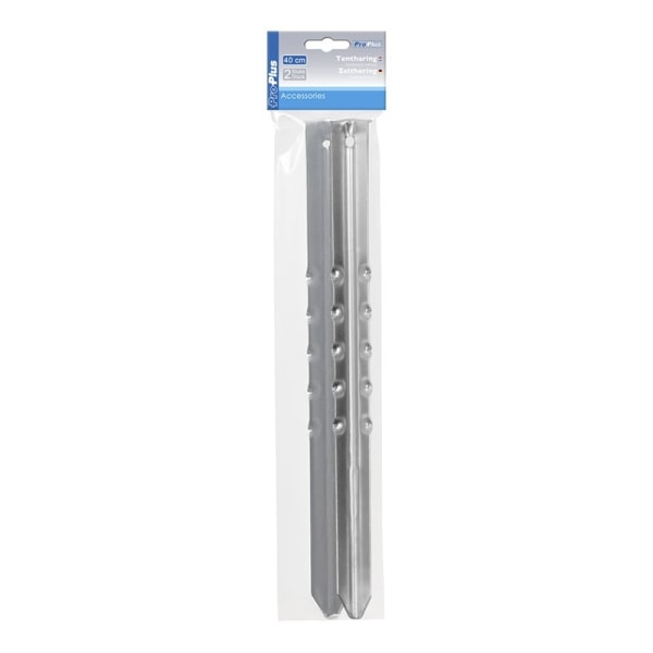 Tentpeg 40cm metalli uurrettu 2 kpl polybag