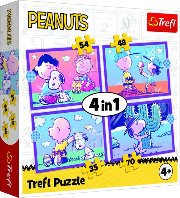 Snoopy 4-i-1-pusselset – 12 till 24 bitar