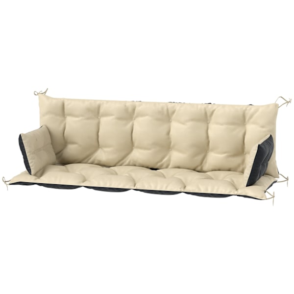 3-sits bänkdyna 180x110x8 cm bänkdyna med remmar, sittdyna, stolsdyna utomhus/inomhus, sittdyna, sittdyna, bänkdyna för trädgårdsmöbler, verandagunga,