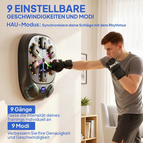 Musikboksemaskine med LED-lys og Bluetooth