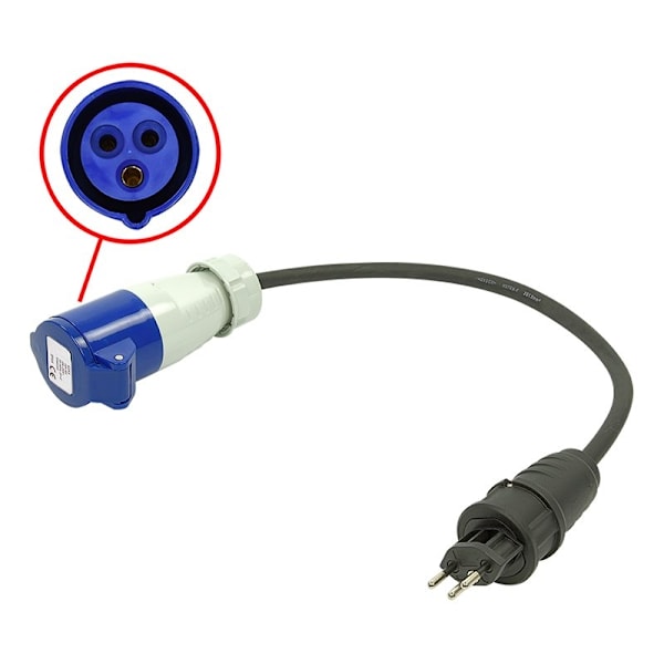Adapterkabel 40cm 3x1,5mm² fra schweizisk stik til CEE