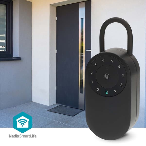 Bluetooth-nøgleboks, udendørs, IP65, sort, smart adgang