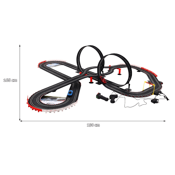 Glödande spårset med LED-bilar och fjärrkontroller