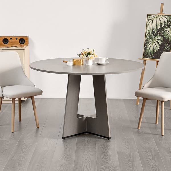 Runt matbord, 122 cm, plats för 4-6, grått