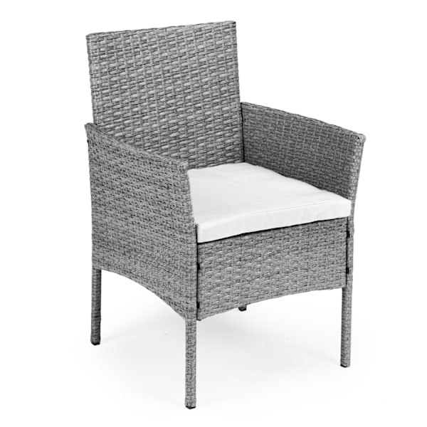 Havemøbelsæt med rattanlignende finish – Bord og stole Grå MultiGarden
