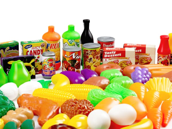 Plastfruktgrönsaker till köket 120 st