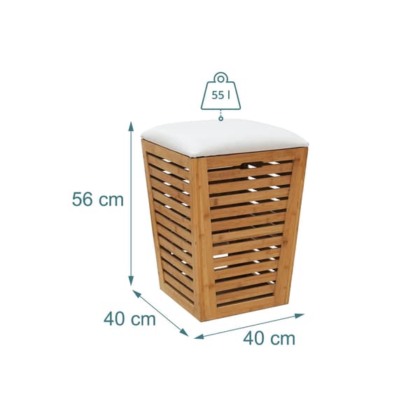 Bambu Tvättkorg med Sits – Förvaringspall
