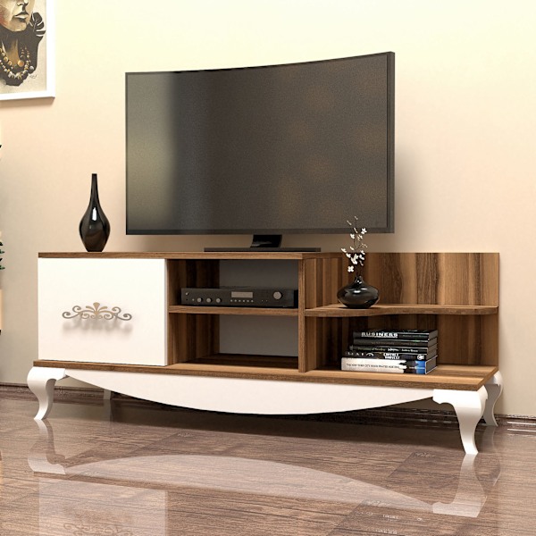 TV Stand Sultan - Valnød, Hvid
