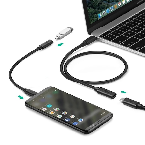 USB-C 3.1 forlængerkabel 0,5m sort