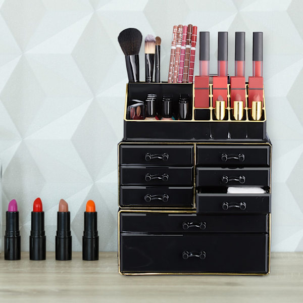 Make-up stativ med otte skuffer