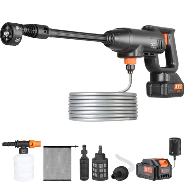 Sladdlös högtryckstvätt, 580 PSI, 4,0 Ah, 6-i-1-munstycke