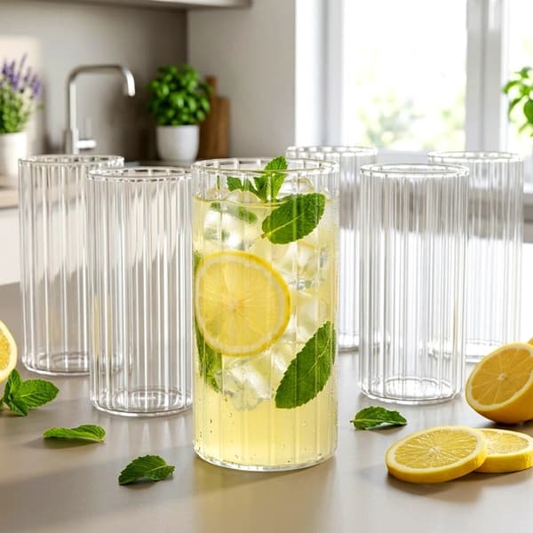 Glassæt, 360 ml, borosilikatglas, 6 dele