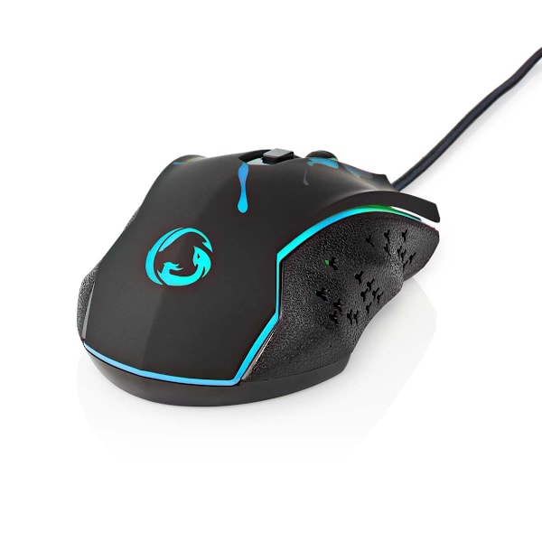 Gaming Mus | Trådbundet | 1200 / 1800 / 2400 / 3600 dpi | Justerbar DPI | Antal knappar: 6 | Programmerbara knappar | Högerhänt | 1.50 m | LED