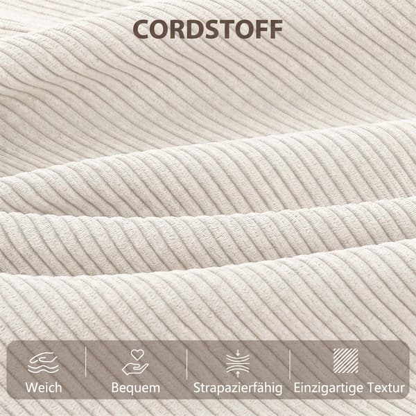 Konvertibel bäddsoffa med justerbart ryggstöd, manchester, beige