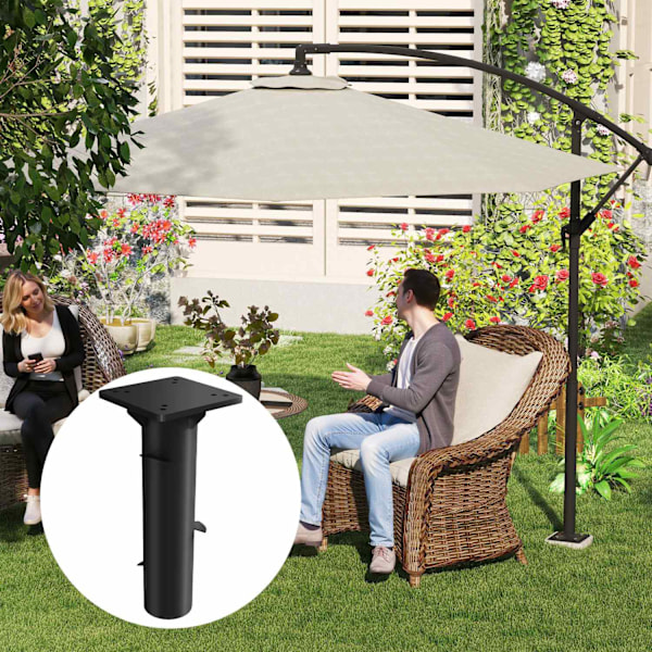 Parasolstativ af beton, udkraget paraplystativ, firkantet paraplyholder, stativ til udkraget paraply 113/92 mm, paraplyvægt til altan, terrasse, have,