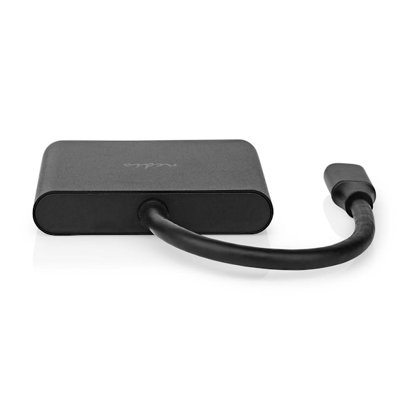 USB N Moniporttisovitin | USB 3.2 Gen 1 | USB-C™ Uros | HDMI™ Ulostulo / USB-A Naaras / USB-C™ Naaras | 5 Gbps | 0.10 m | Pyöreä | Niklattu | PVC | Mu