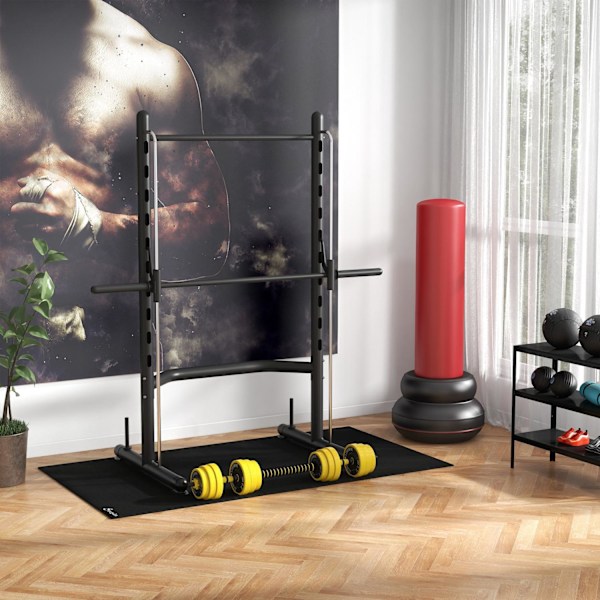 25 kg håndvægtsæt 3-i-1 justerbar ergonomisk med 12 plader 2 korte pinde og 1 lang pind i gul sort til fitness
