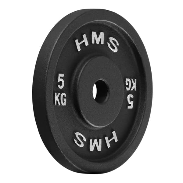 5 kg støbejernsvægtskive, 31 mm hul, sort