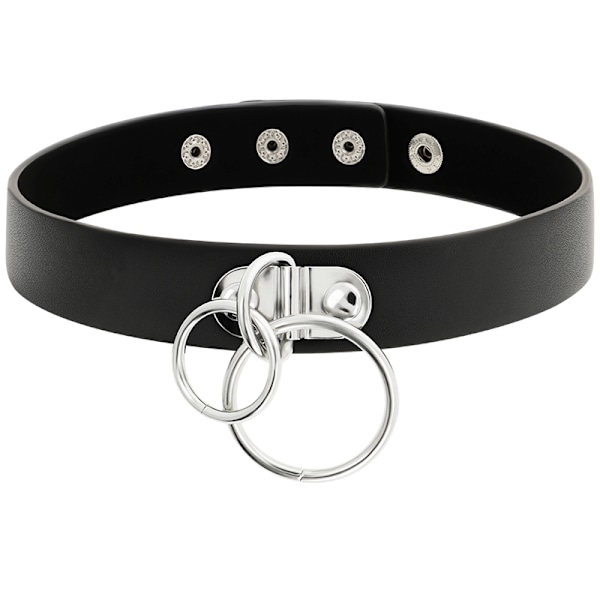 Coquette Chic Desire - Double Ring Vegan Leather Choker