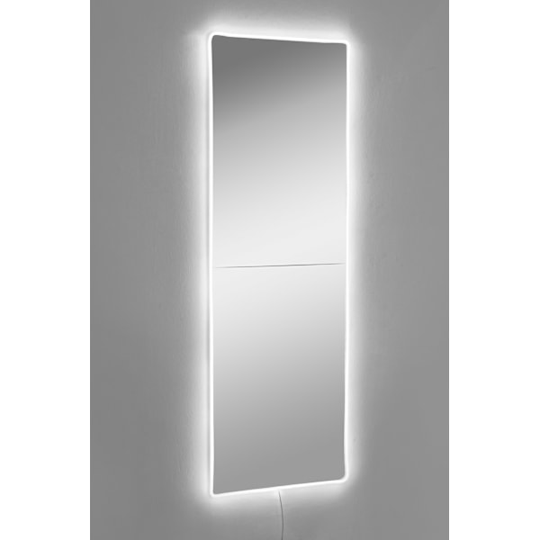 Spegel med Led Belysning Rektangulär - 40 x 120 cm - Vit