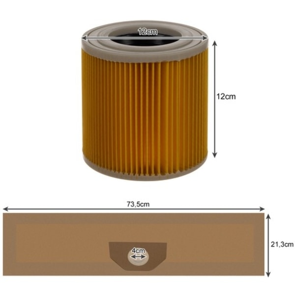 Pölynimuripussit - 10 kpl. + Malatec 22580 suodatin