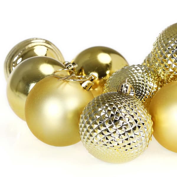 Julekuglesæt, guld, 66 brudsikre dele